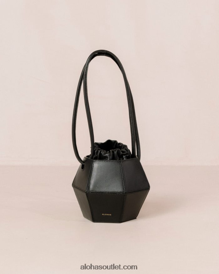 mulheres the v - bolsa de couro preta Alohas 4P88ZX1046 preto