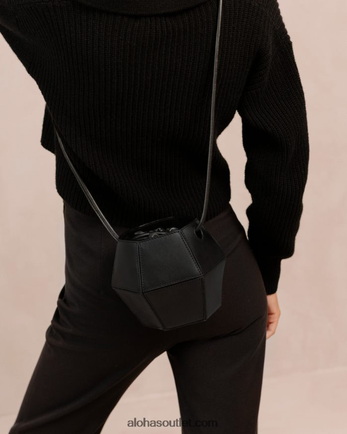 mulheres the v - bolsa de couro preta Alohas 4P88ZX1046 preto