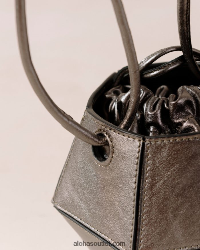 mulheres the v shimmer - bolsa de couro prata Alohas 4P88ZX1047 pirita