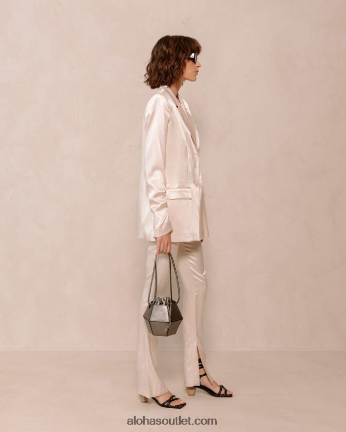 mulheres the v shimmer - bolsa de couro prata Alohas 4P88ZX1047 pirita