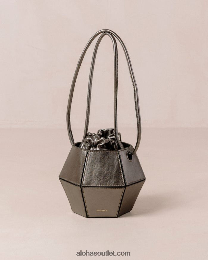 mulheres the v shimmer - bolsa de couro prata Alohas 4P88ZX1047 pirita
