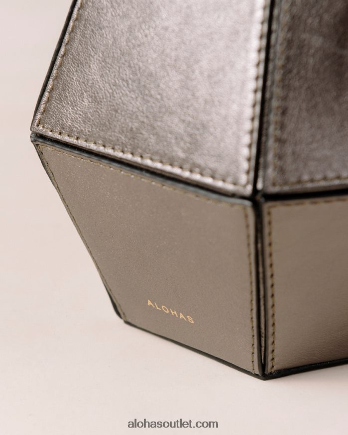 mulheres the v shimmer - bolsa de couro prata Alohas 4P88ZX1047 pirita