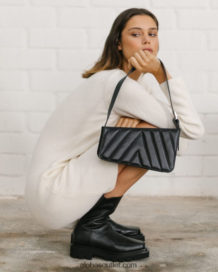 mulheres touca de dormir - bolsa de couro preta Alohas 4P88ZX1166 preto