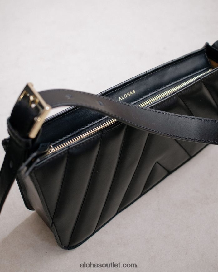 mulheres touca de dormir - bolsa de couro preta Alohas 4P88ZX1166 preto