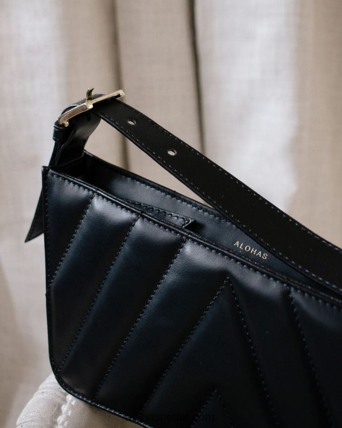 mulheres touca de dormir - bolsa de couro preta Alohas 4P88ZX1166 preto