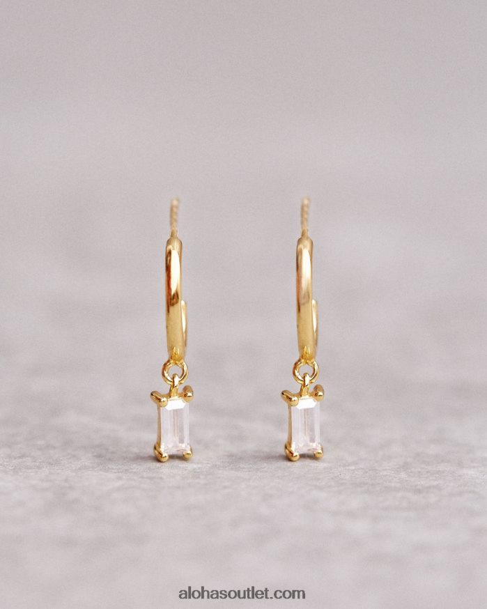 mulheres cristal pendurado - brincos de ouro e cristal branco Alohas 4P88ZX1066 branco