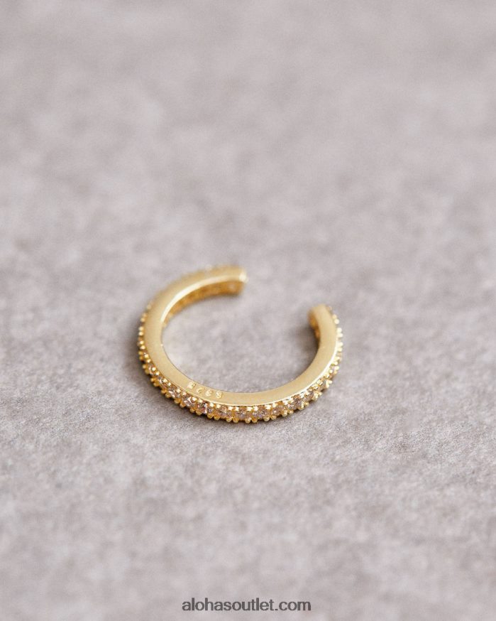mulheres loop - earcuff de ouro e cristal Alohas 4P88ZX1168 ouro