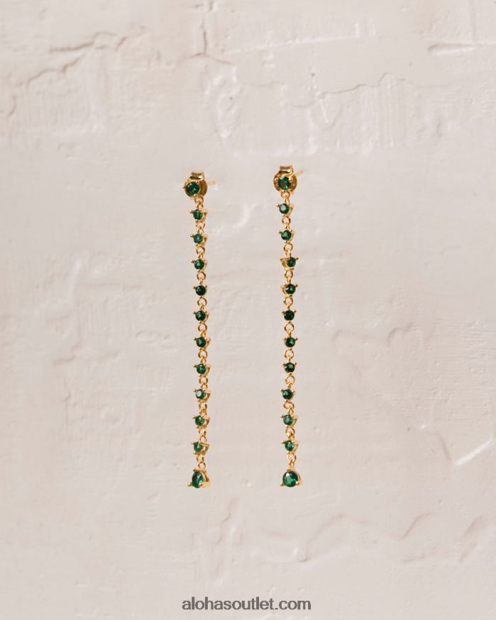 mulheres lust - brincos de ouro e verde Alohas 4P88ZX1081 verde