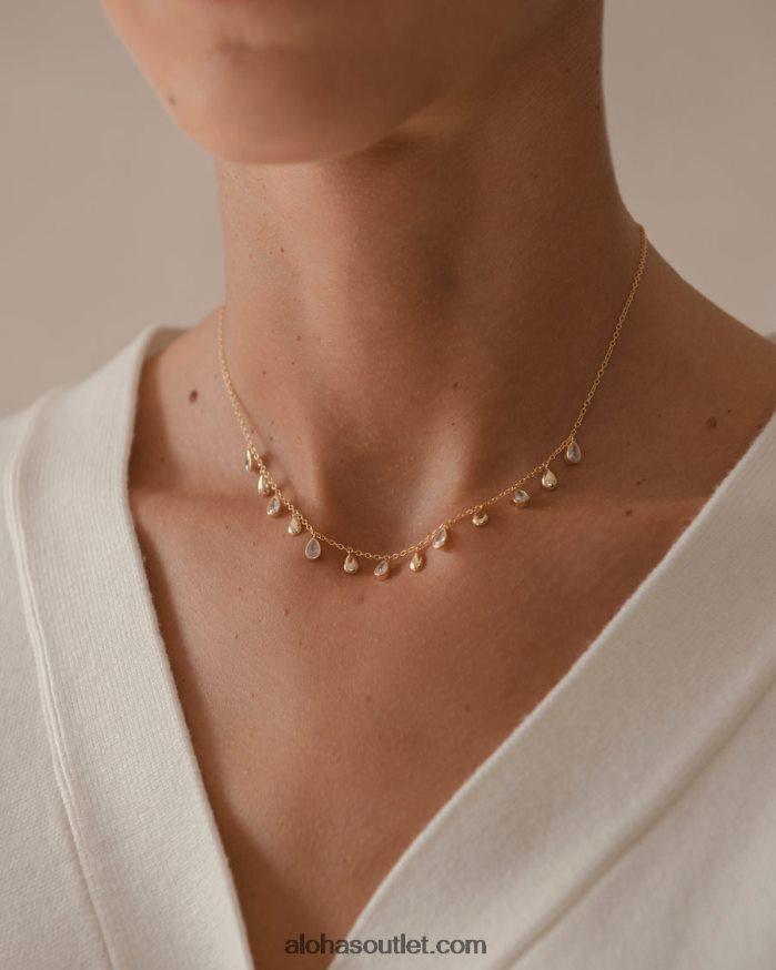 mulheres boheme - colar de ouro e branco Alohas 4P88ZX1208 branco