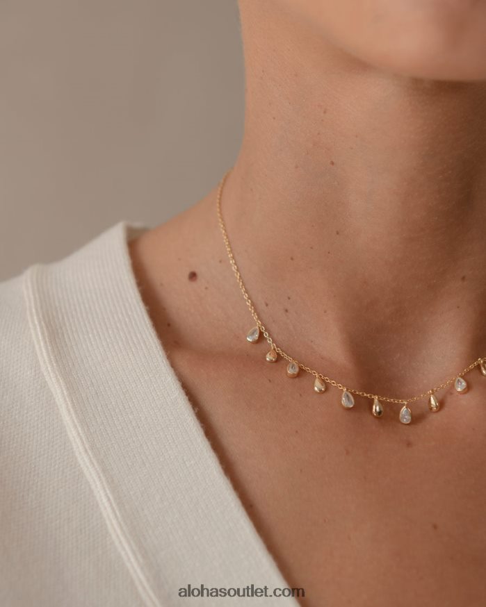 mulheres boheme - colar de ouro e branco Alohas 4P88ZX1208 branco