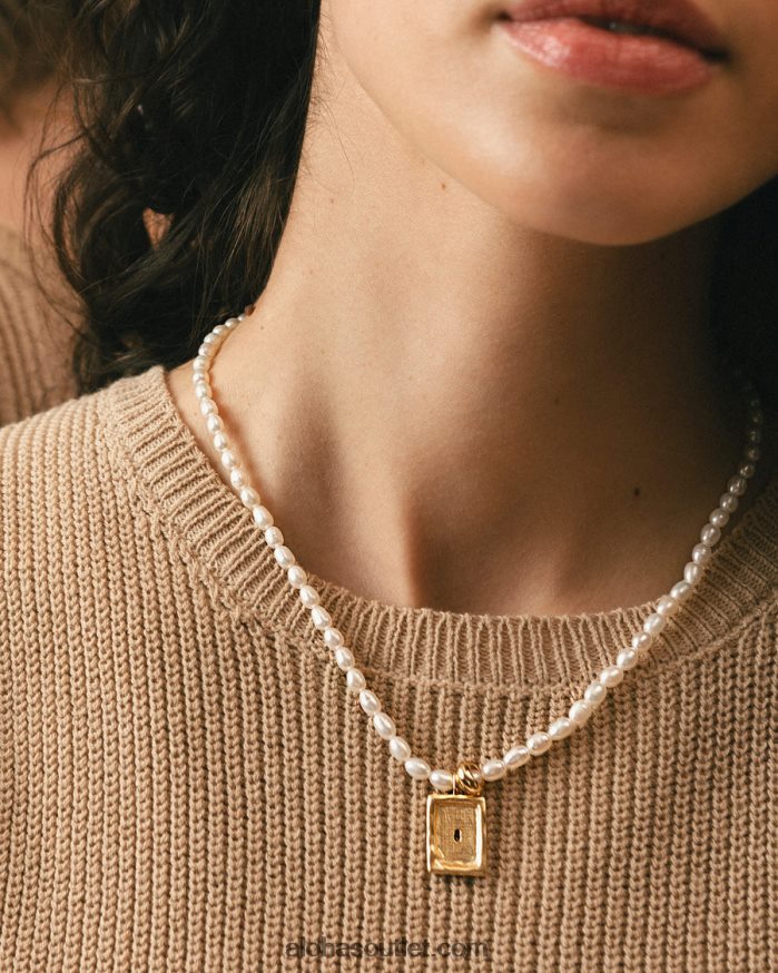 mulheres jujuba - colar de pérolas Alohas 4P88ZX1111 ouro