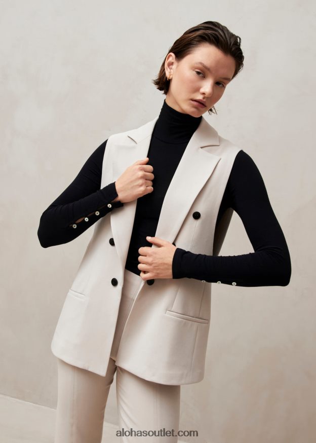 mulheres piera - blazer bege sem mangas Alohas 4P88ZX697 bege