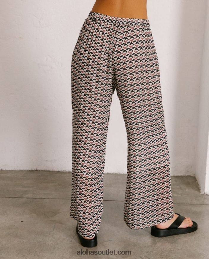 mulheres cliffhanger - calça preta e marrom Alohas 4P88ZX820 monograma noz-moscada preta