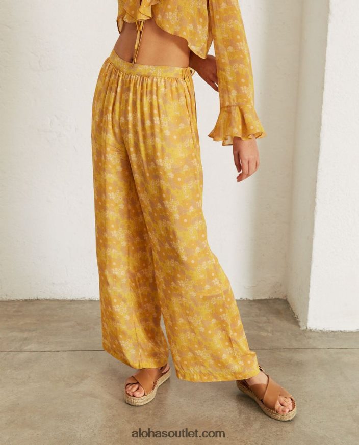 mulheres cliffhanger - calças amarelas multicoloridas Alohas 4P88ZX822 frésia amarelo suave