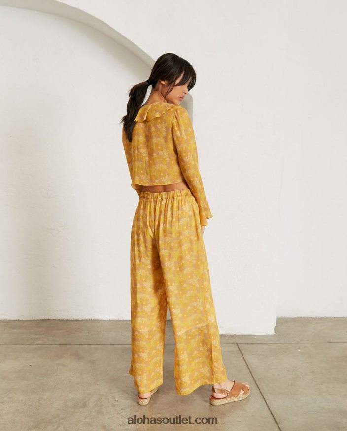 mulheres cliffhanger - calças amarelas multicoloridas Alohas 4P88ZX822 frésia amarelo suave