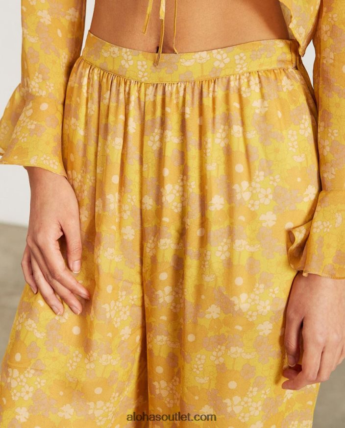 mulheres cliffhanger - calças amarelas multicoloridas Alohas 4P88ZX822 frésia amarelo suave