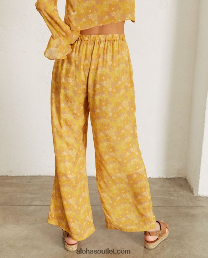 mulheres cliffhanger - calças amarelas multicoloridas Alohas 4P88ZX822 frésia amarelo suave