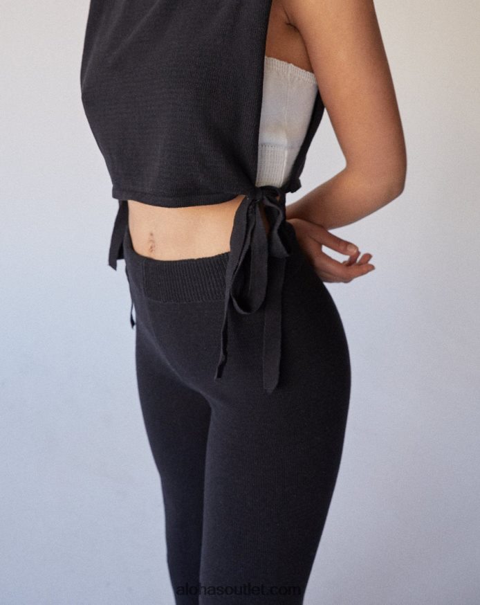 mulheres fácil - calça de malha preta Alohas 4P88ZX698 preto