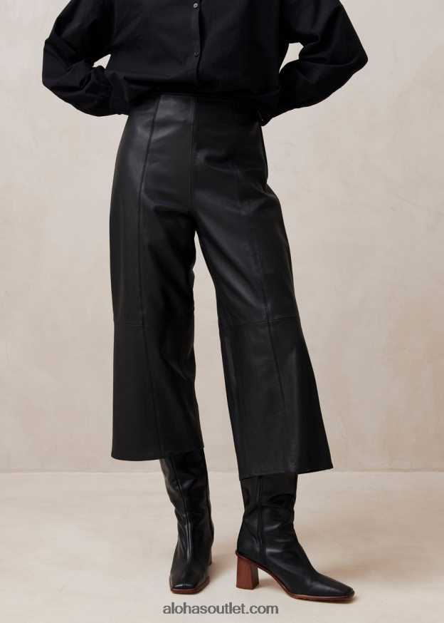 mulheres montpellier - calça de couro preta Alohas 4P88ZX1025 preto