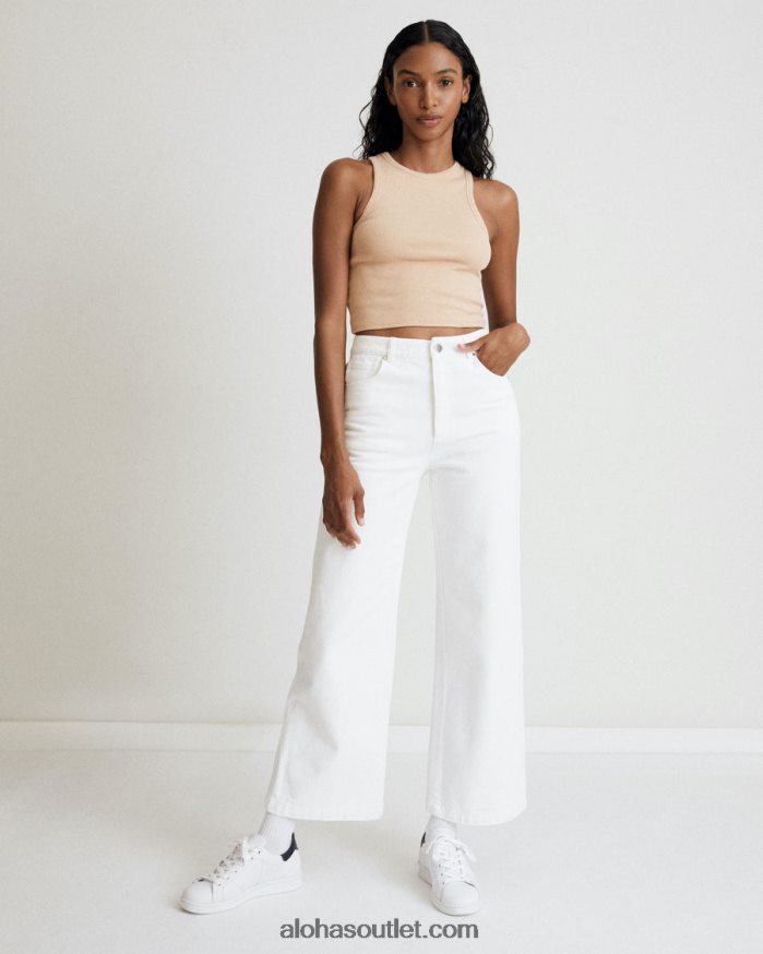 mulheres piano - calça jeans larga branca Alohas 4P88ZX996 branco