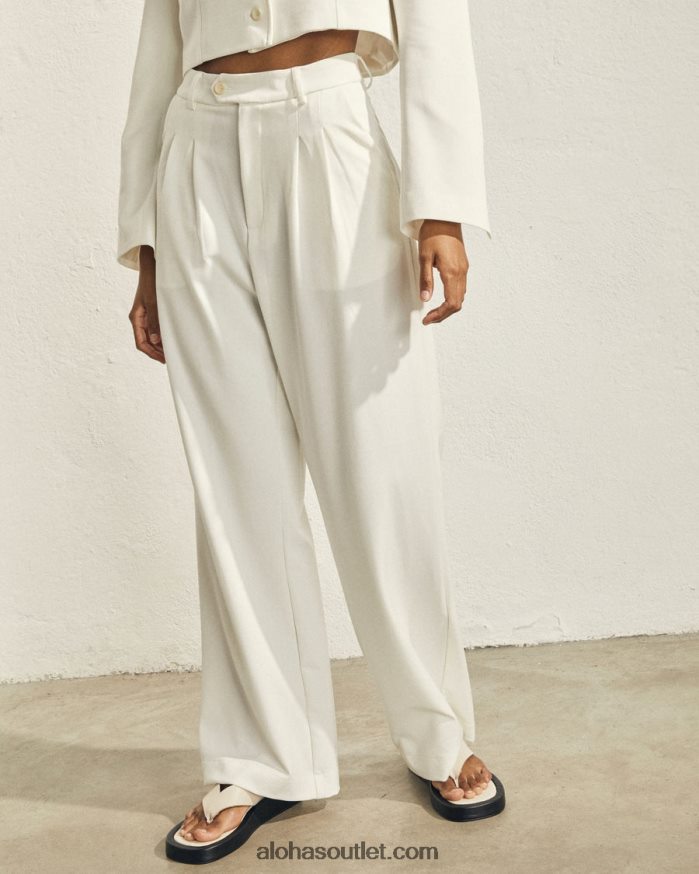mulheres protagonista - calça creme Alohas 4P88ZX736 marfim