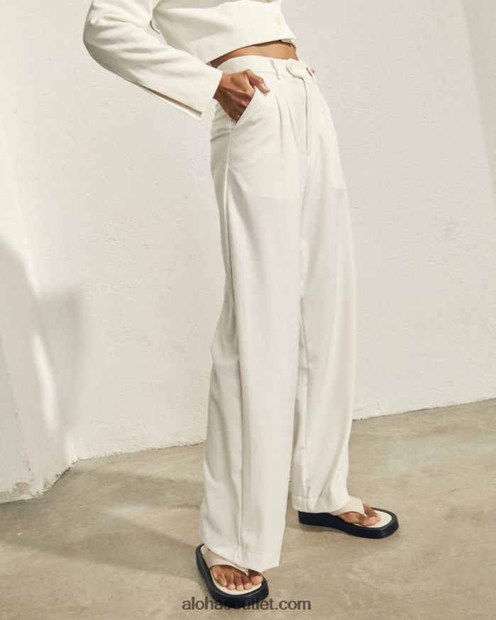 mulheres protagonista - calça creme Alohas 4P88ZX736 marfim
