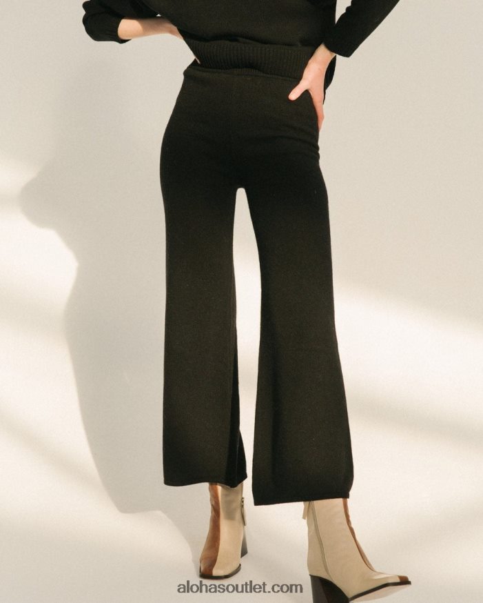 mulheres queda fácil - calça de malha preta Alohas 4P88ZX914 preto