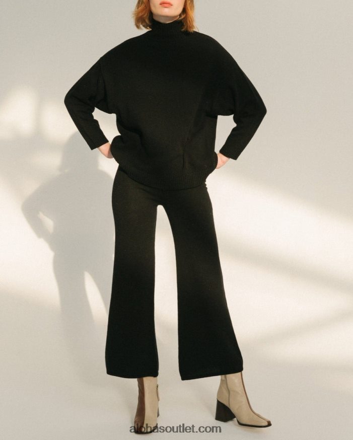 mulheres queda fácil - calça de malha preta Alohas 4P88ZX914 preto