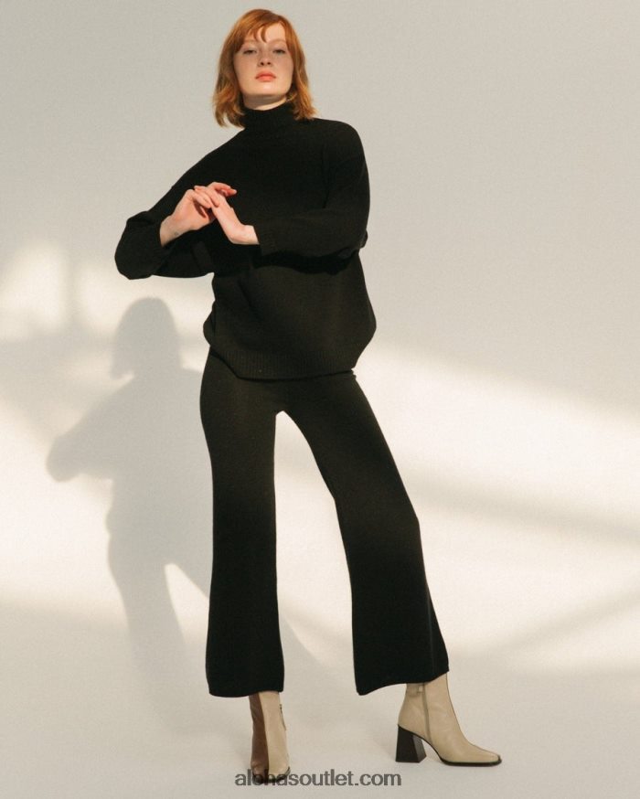 mulheres queda fácil - calça de malha preta Alohas 4P88ZX914 preto