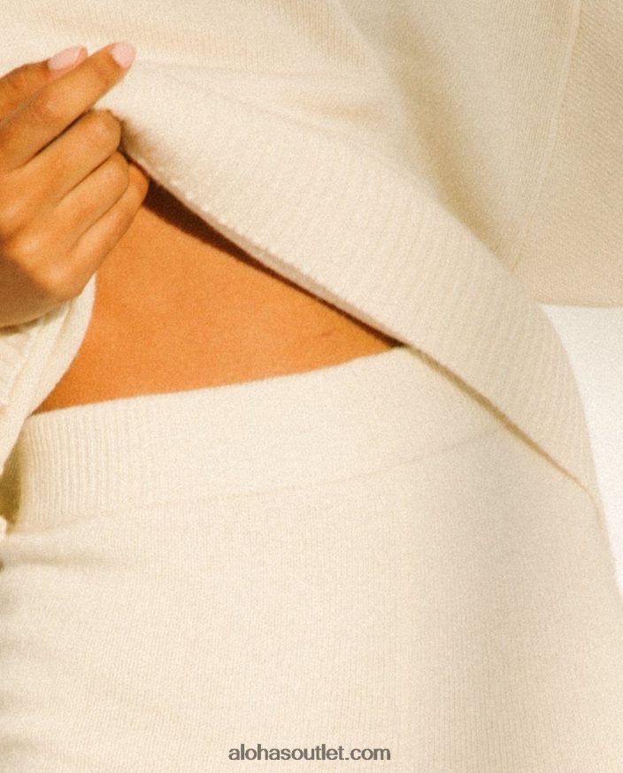 mulheres queda fácil - calça malha branca Alohas 4P88ZX913 marfim