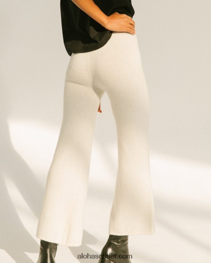 mulheres queda fácil - calça malha branca Alohas 4P88ZX913 marfim