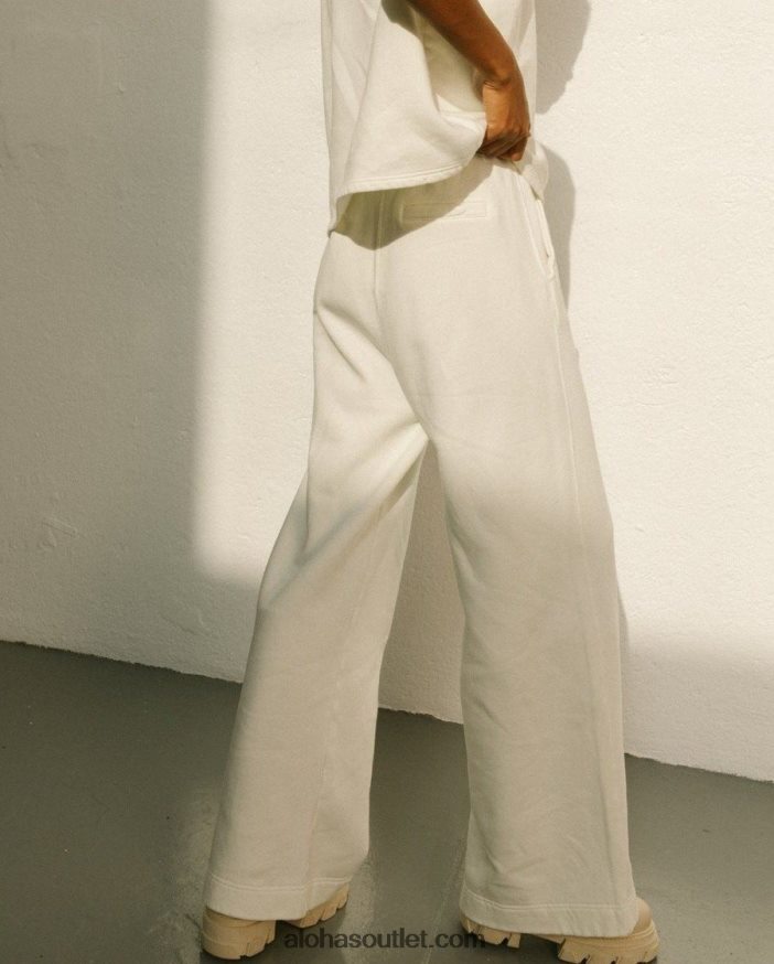 mulheres ristretto - calça branca de algodão Alohas 4P88ZX795 marfim