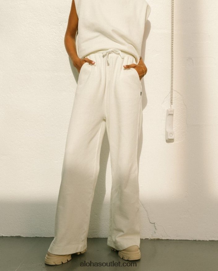 mulheres ristretto - calça branca de algodão Alohas 4P88ZX795 marfim