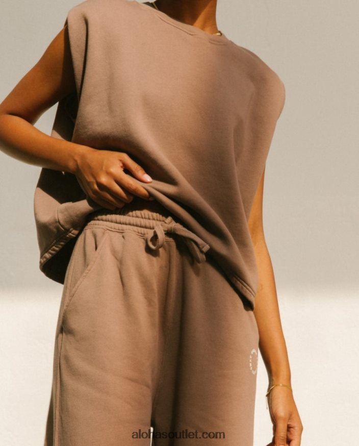 mulheres ristretto - calça de algodão marrom Alohas 4P88ZX797 noz-moscada marrom