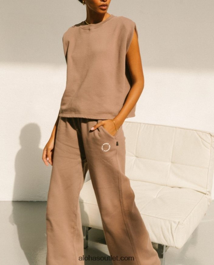 mulheres ristretto - calça de algodão marrom Alohas 4P88ZX797 noz-moscada marrom