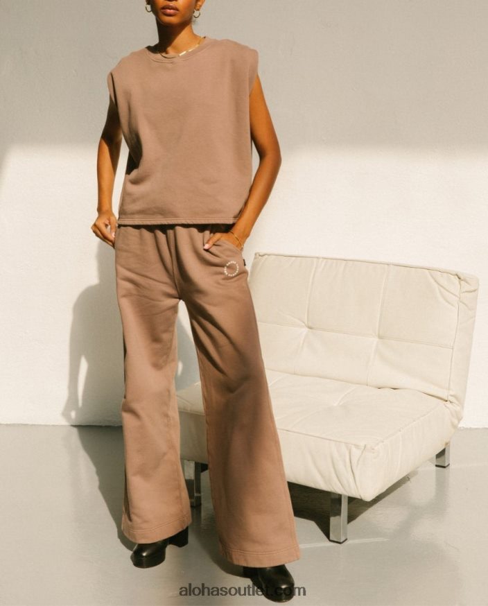 mulheres ristretto - calça de algodão marrom Alohas 4P88ZX797 noz-moscada marrom