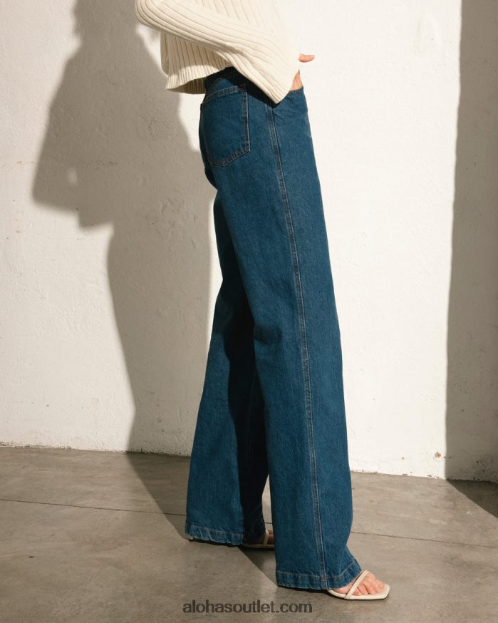 mulheres segunda-feira - jeans de algodão azul Alohas 4P88ZX816 azul