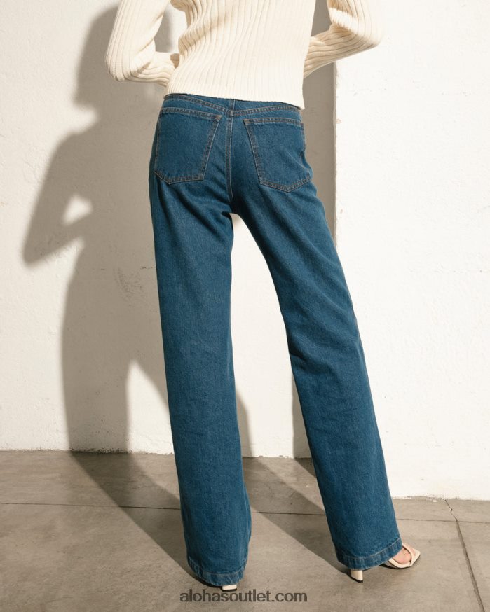 mulheres segunda-feira - jeans de algodão azul Alohas 4P88ZX816 azul
