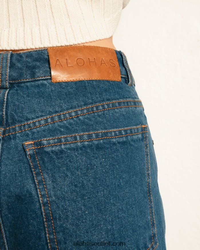 mulheres segunda-feira - jeans de algodão azul Alohas 4P88ZX816 azul