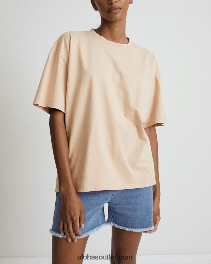 mulheres slack - blusa de algodão bege Alohas 4P88ZX863 amêndoa torrada bege