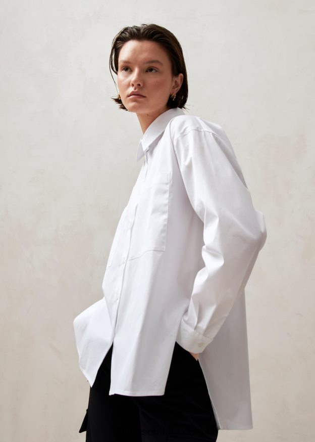 mulheres domenica - camisa branca de algodão Alohas 4P88ZX626 branco