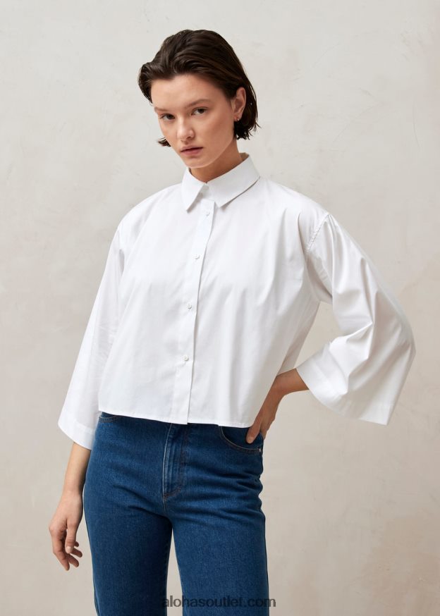 mulheres giovanna - camisa branca de algodão Alohas 4P88ZX614 branco