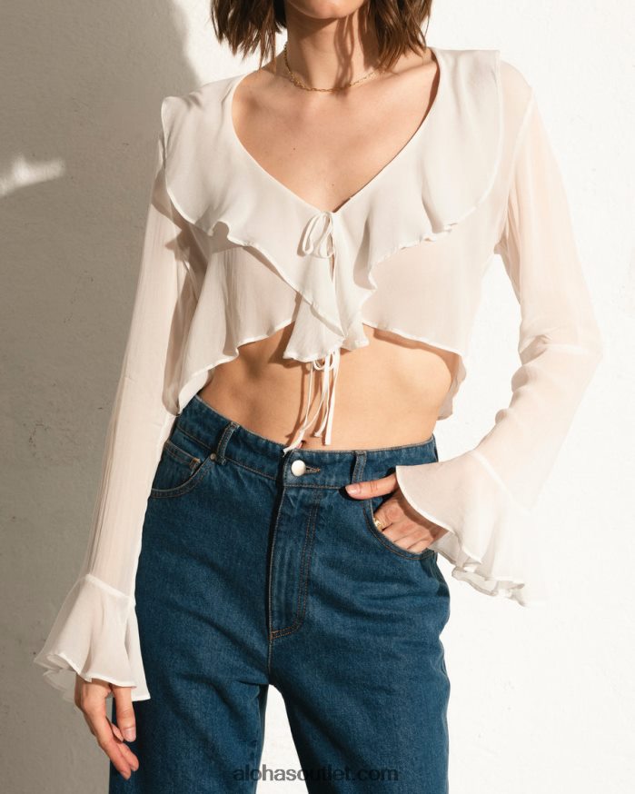 mulheres linn - top branco Alohas 4P88ZX1013 frésia amarelo suave
