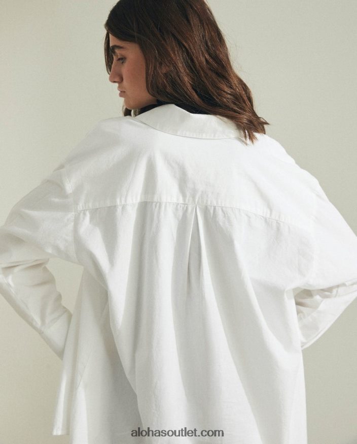 mulheres troféu - camisa branca de algodão Alohas 4P88ZX720 marfim