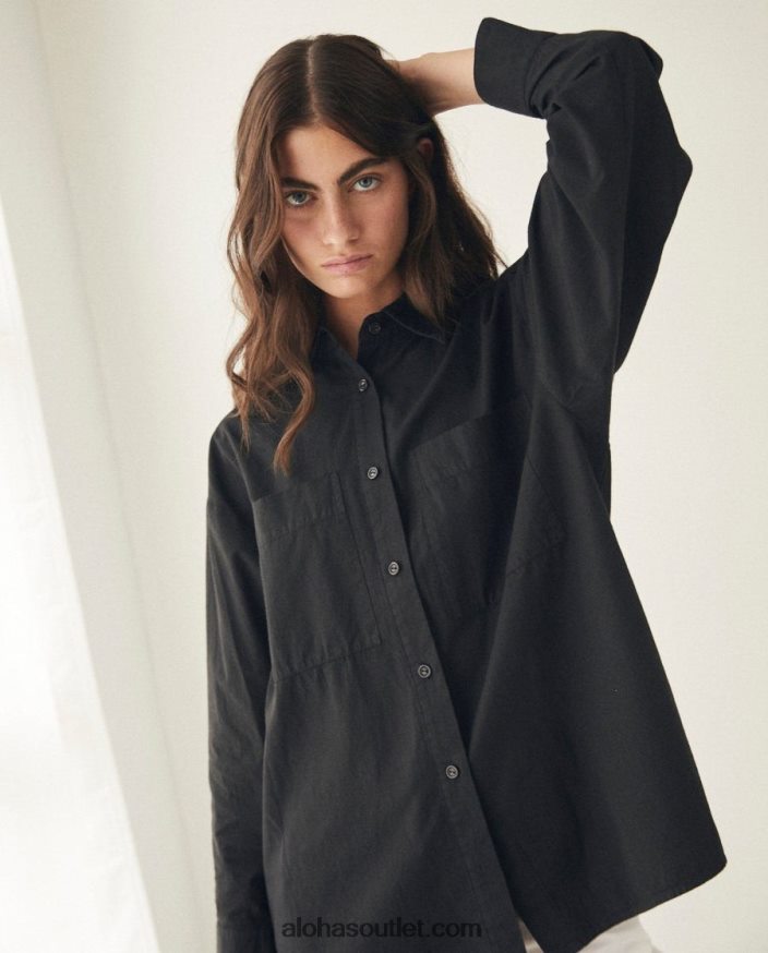 mulheres troféu - camisa preta de algodão Alohas 4P88ZX721 preto
