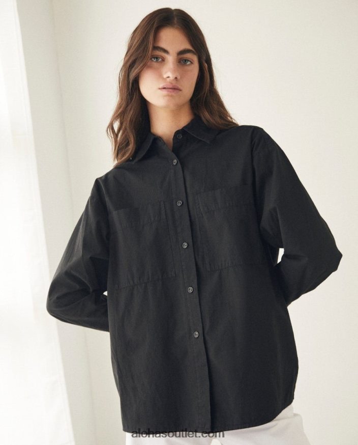 mulheres troféu - camisa preta de algodão Alohas 4P88ZX721 preto