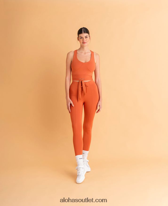 mulheres legging marrom cruzada Alohas 4P88ZX988