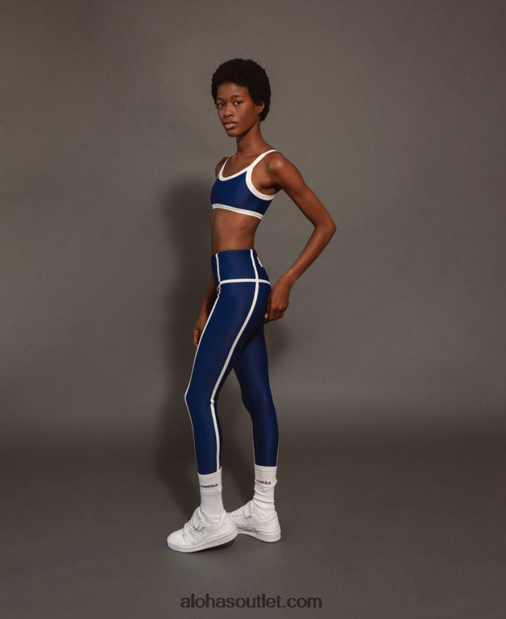 mulheres ribet - leggings azuis de ginástica Alohas 4P88ZX606 eclipse azul