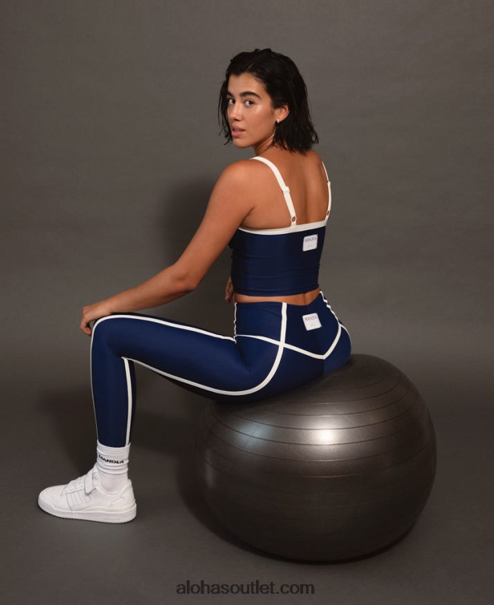 mulheres ribet - leggings azuis de ginástica Alohas 4P88ZX606 eclipse azul