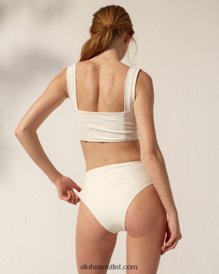 mulheres o pentágono - cueca de biquíni de náilon reciclado branco Alohas 4P88ZX841 marfim